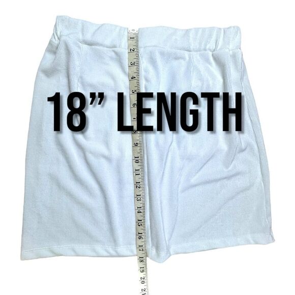 NWOT Marci White Stretchy Corduroy A-Line Mini Skirt Sz L - Picture 8 of 10